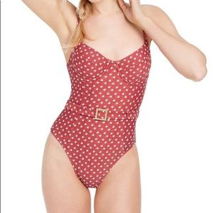 NWT We Wore What Danielle One-Piece Swimsuit Size M in Red Stars
